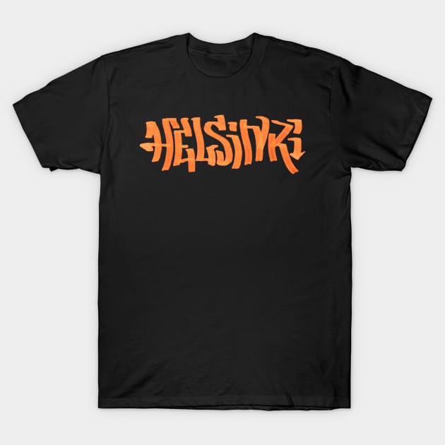 Helsinki Grafitti Writing T-Shirt by Nikokosmos